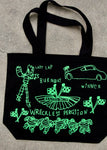 RACING NOISE TOTE, FLUORO GREEN