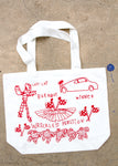 RACING NOISE TOTE, FIRE RED