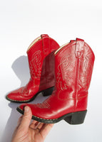 RED LEATHER LITTLE GIRLS COWBOY BOOT TODDLER 10.5