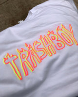 TRASHBOY/TRASHGIRL TEE ORANGE AND YELLOW FLUORO